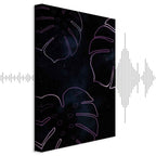 Galactic Monstera Leaves Vertical Canvas Print