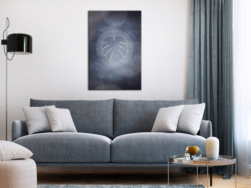 Ungewöhnlicher Monstera-Leinwanddruck im Hochformat für die Heimdekoration