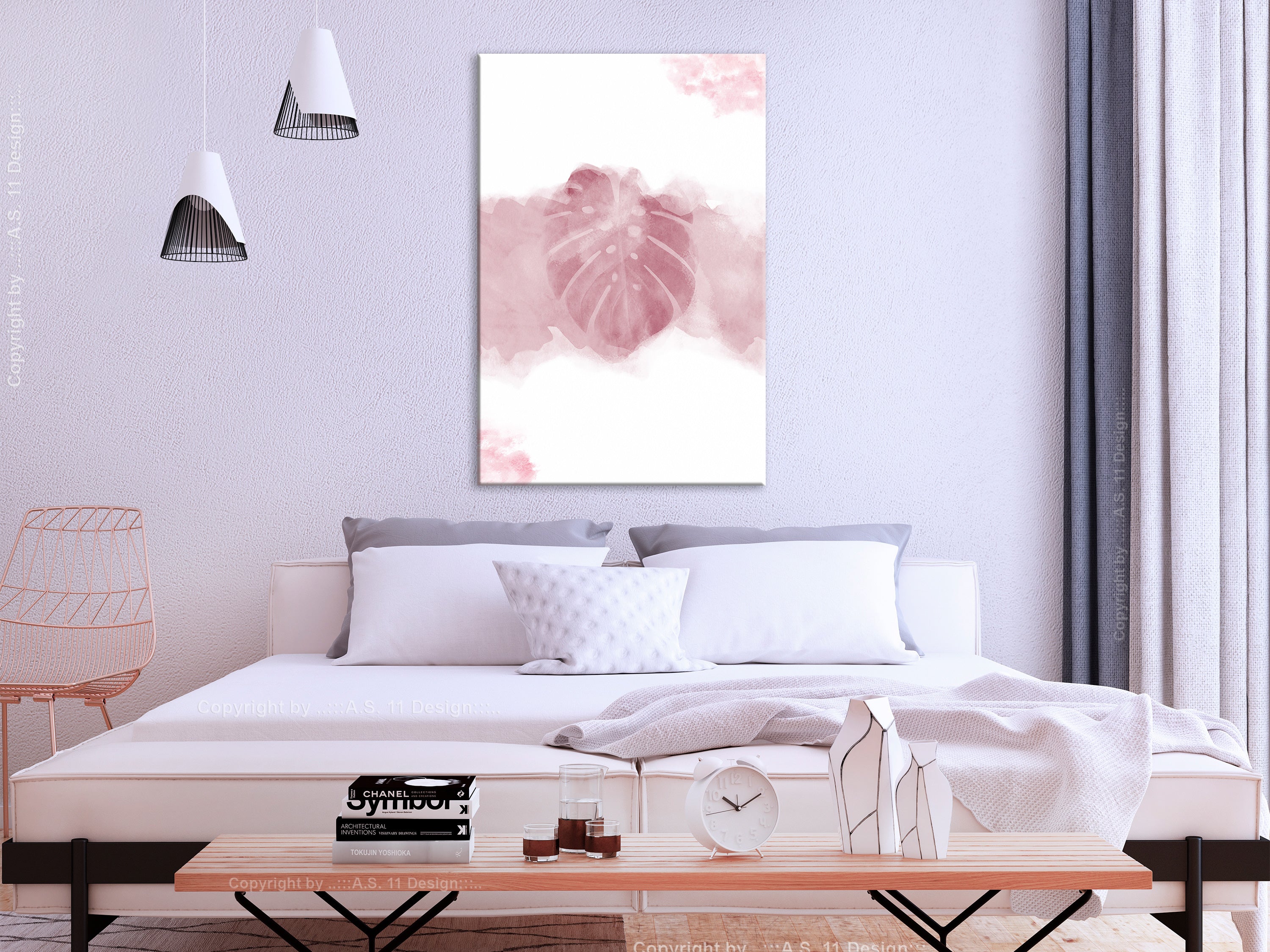 Stylish Canvas Print Featuring Tropical Leaves