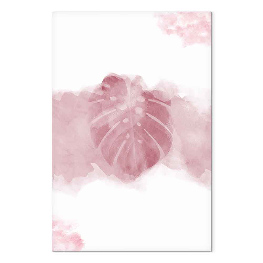 Tropical Fog Leaves Vertical Canvas Print