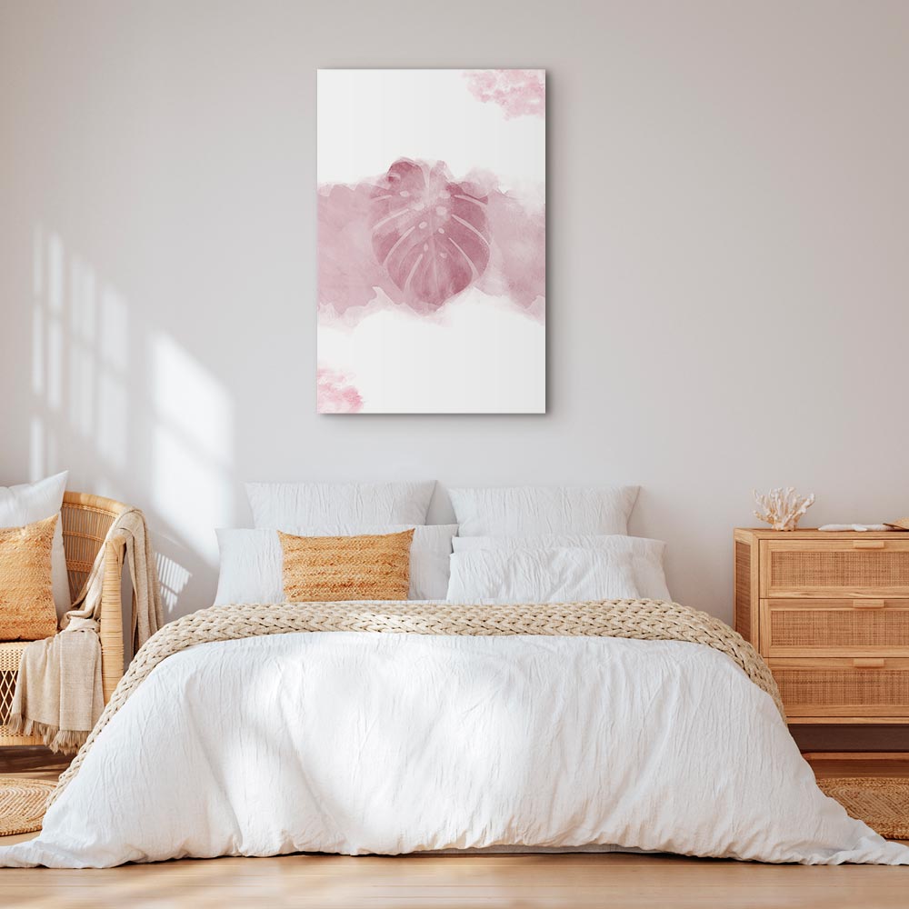 Tropical Fog Leaves Vertical Canvas Print