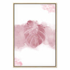 Tropical Fog Leaves Vertical Canvas Print