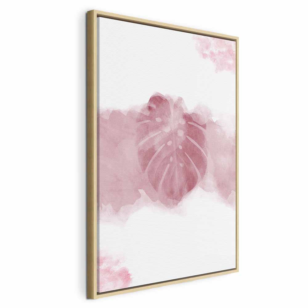 Tropical Fog Leaves Vertical Canvas Print