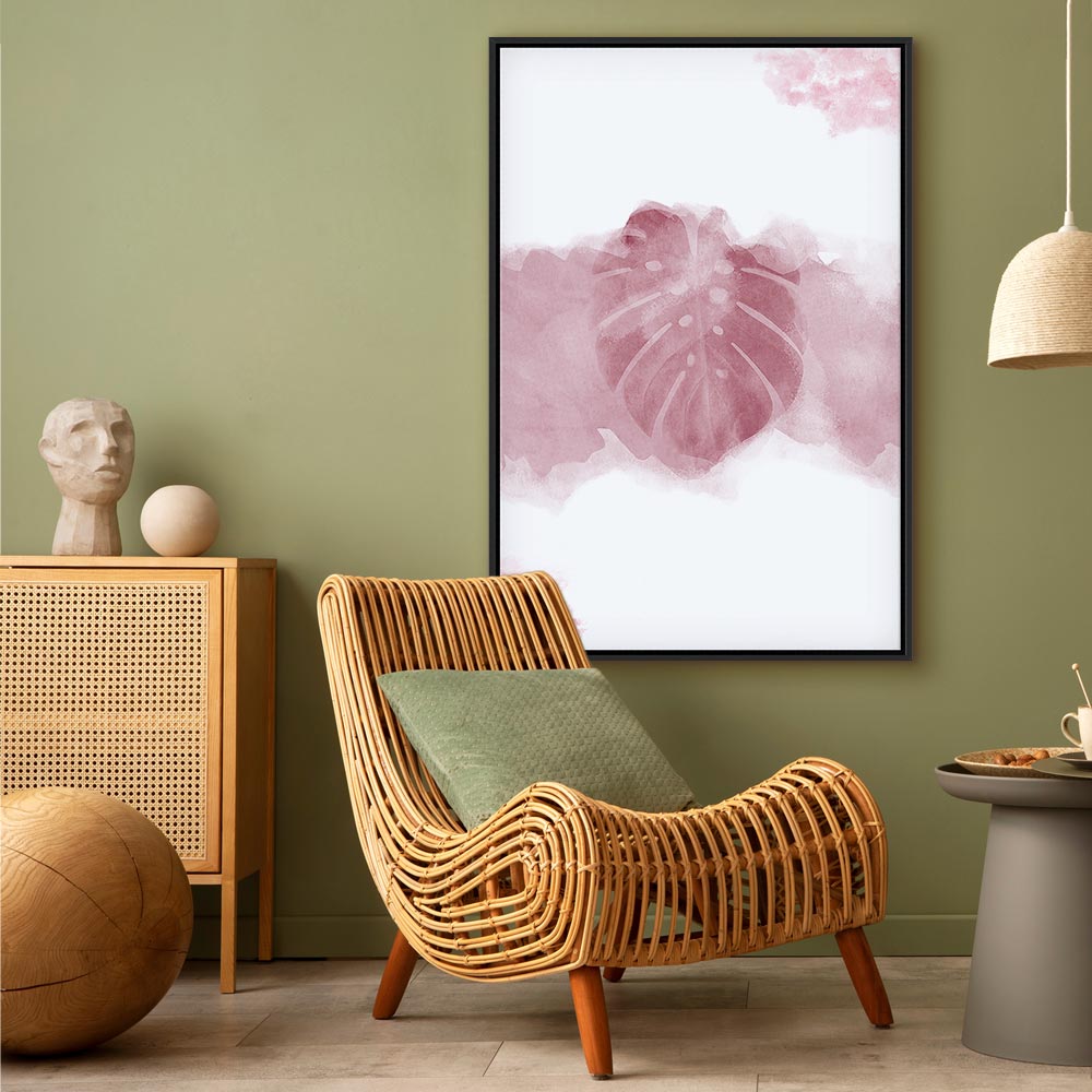 Tropical Fog Leaves Vertical Canvas Print