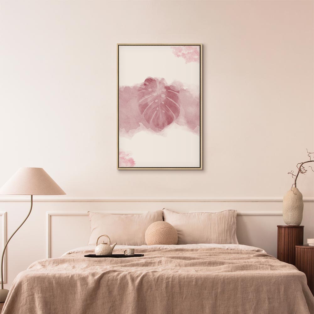 Tropical Fog Leaves Vertical Canvas Print