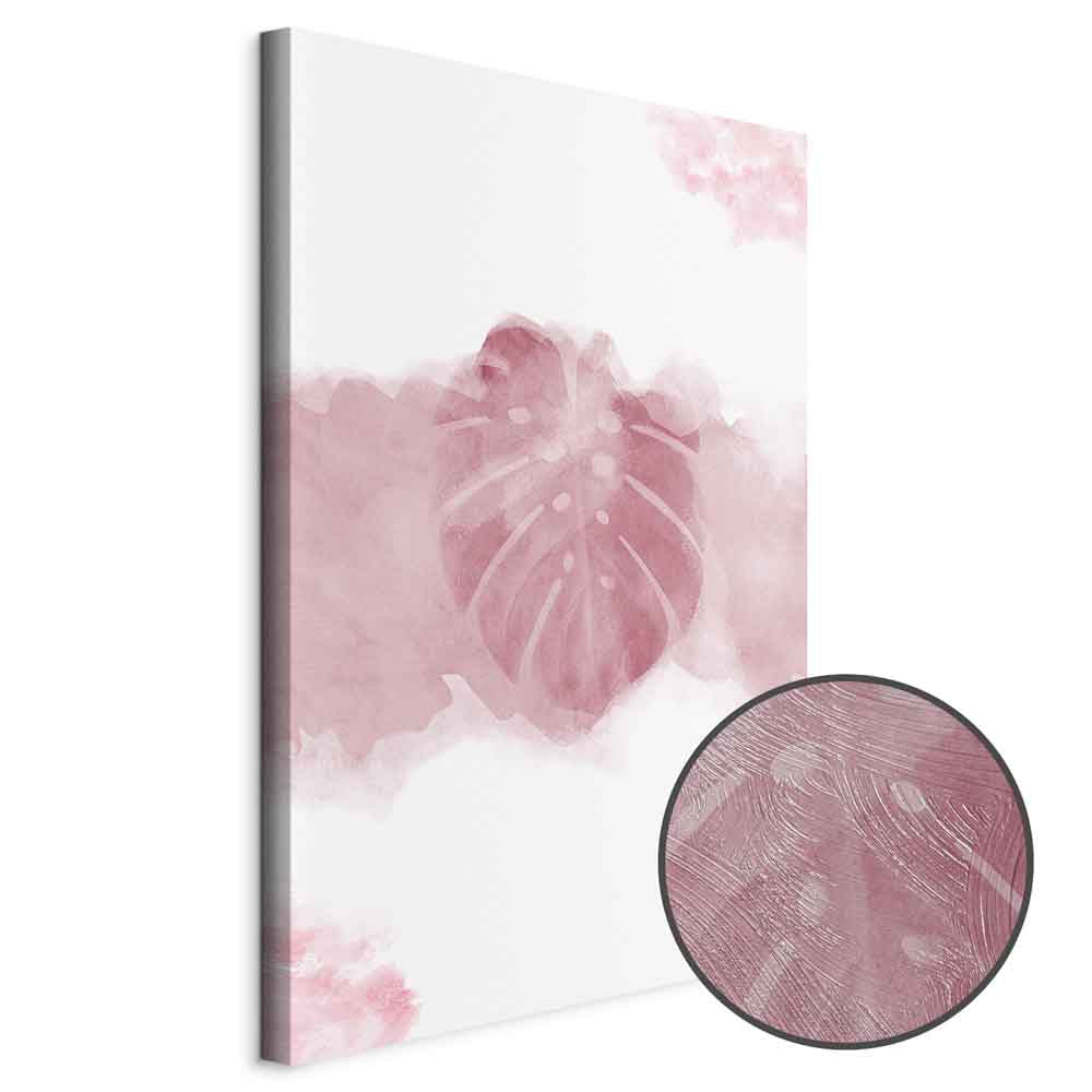 Tropical Fog Leaves Vertical Canvas Print