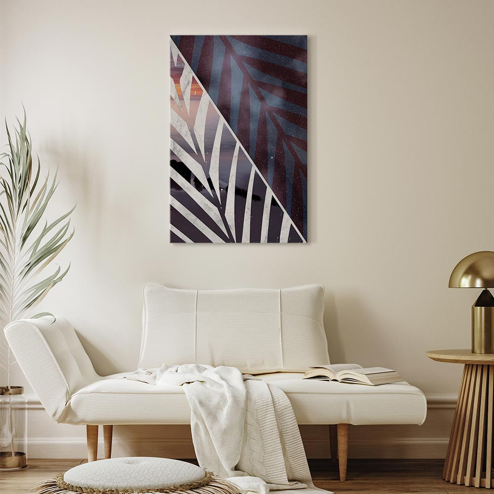 Tropical Palm Trees Sky and Sea Canvas Print