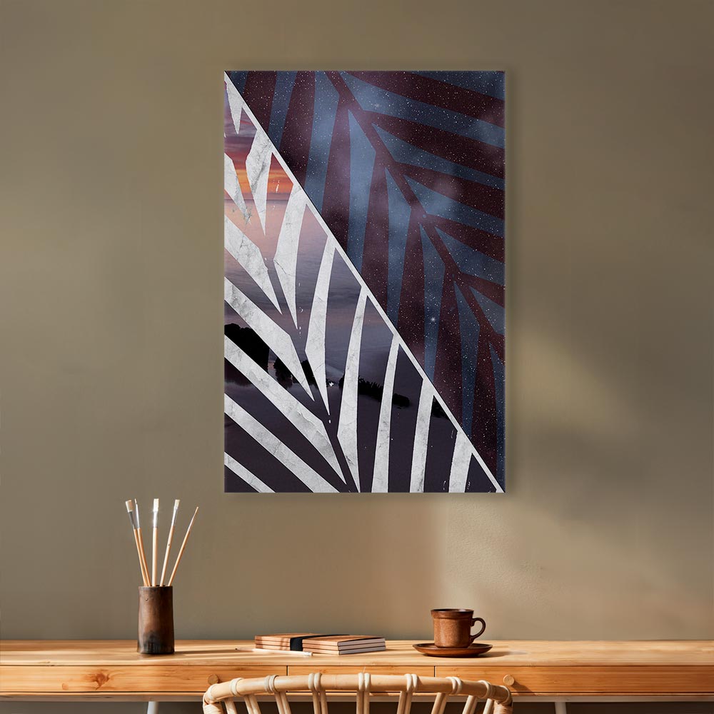 Tropical Palm Trees Sky and Sea Canvas Print