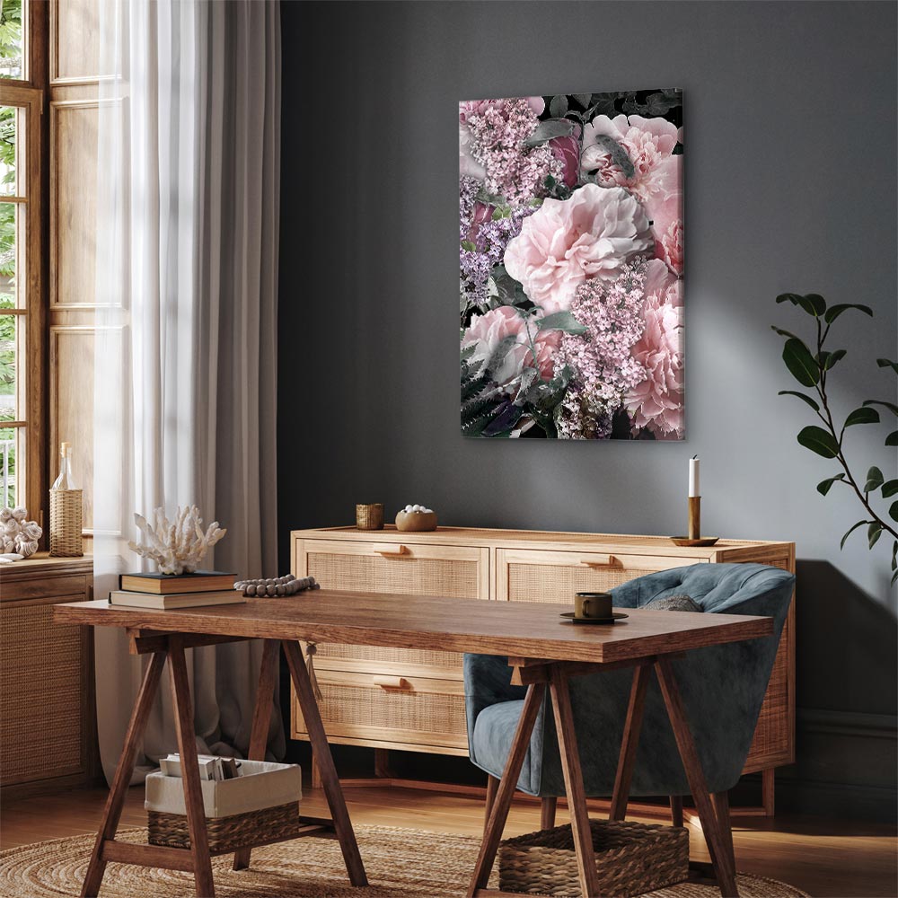 Blooming Flowers Nature Colors Canvas Print