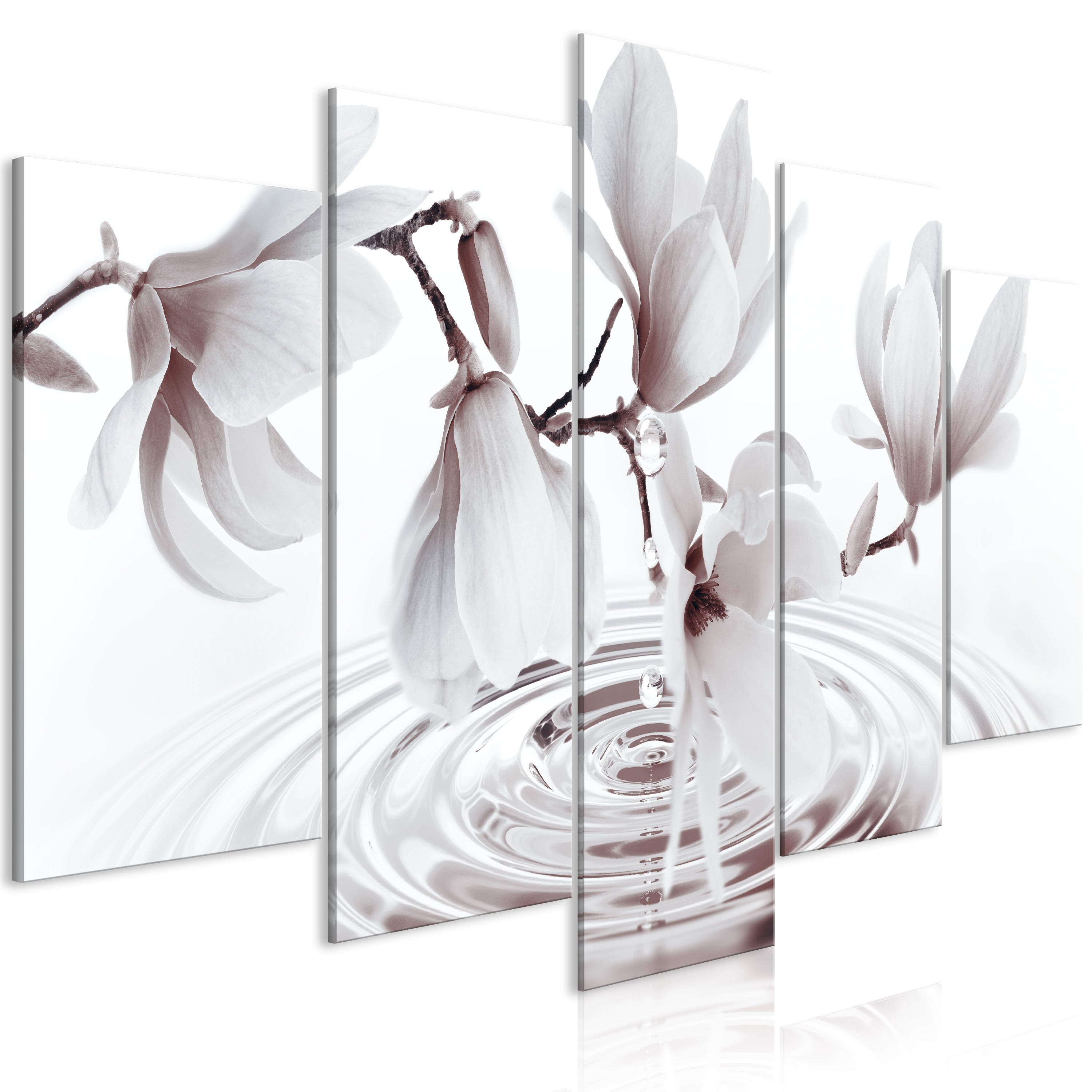 Magnolias over Water Canvas Print with Artistic Flair