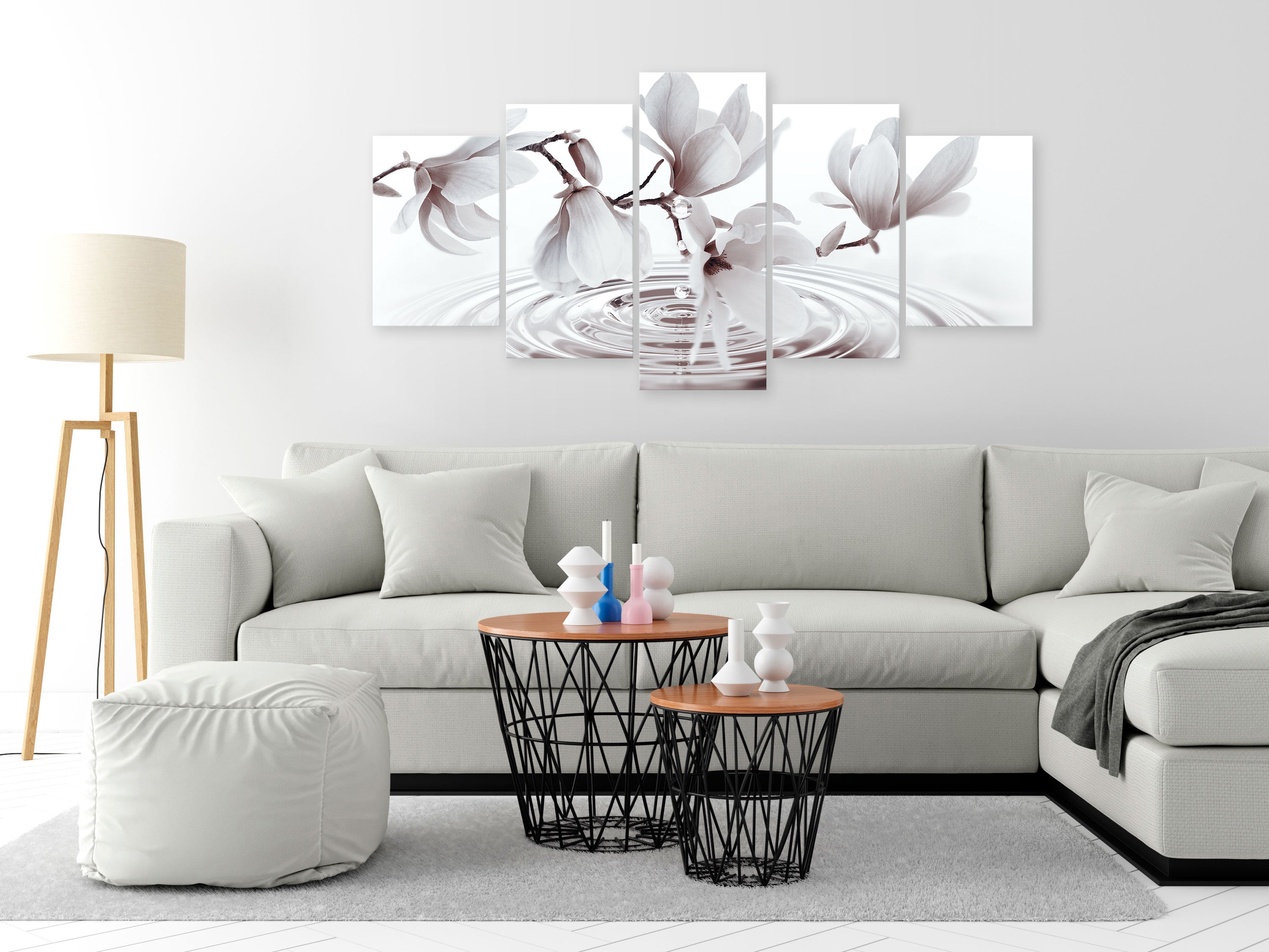 Magnolias over Water Canvas Print with Artistic Flair