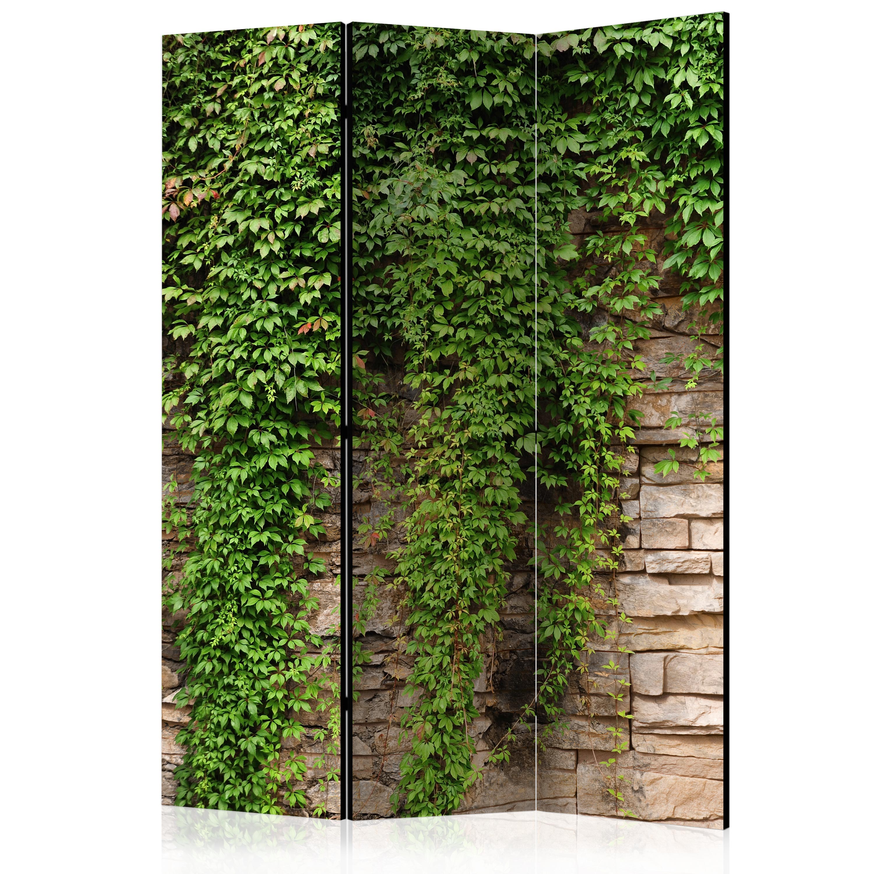 Ivy Leaves Green 3-Panel Room Divider