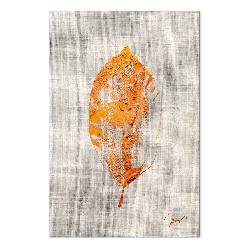 Golden Flora Leaf Texture Canvas Print