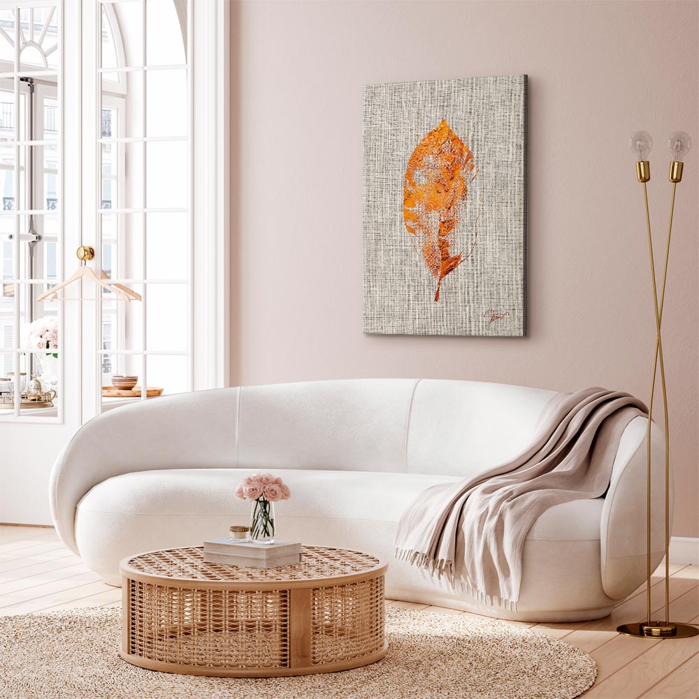 Golden Flora Leaf Texture Canvas Print