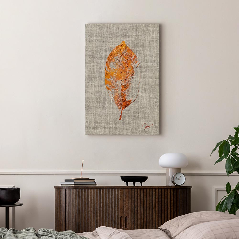 Golden Flora Leaf Texture Canvas Print