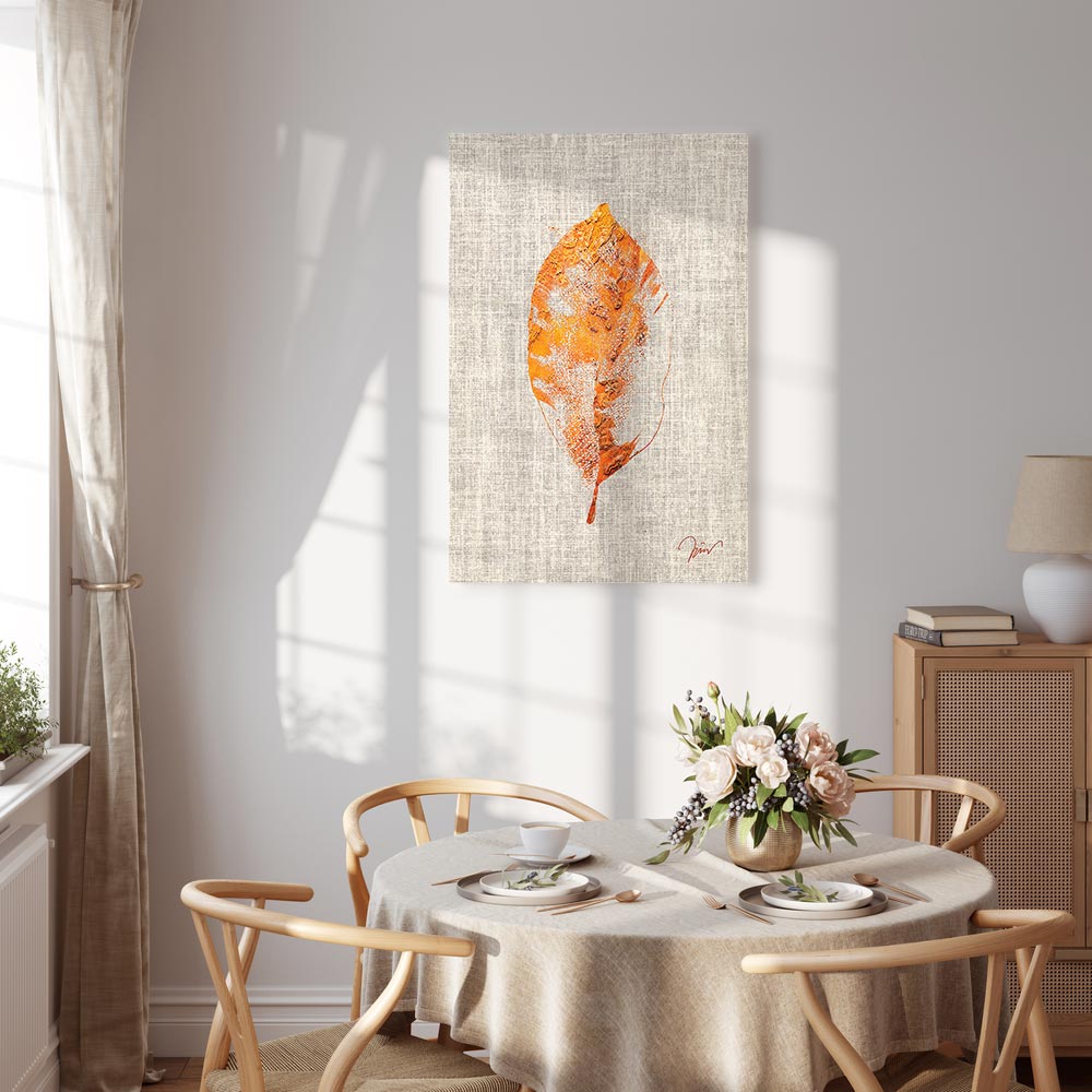 Golden Flora Leaf Texture Canvas Print