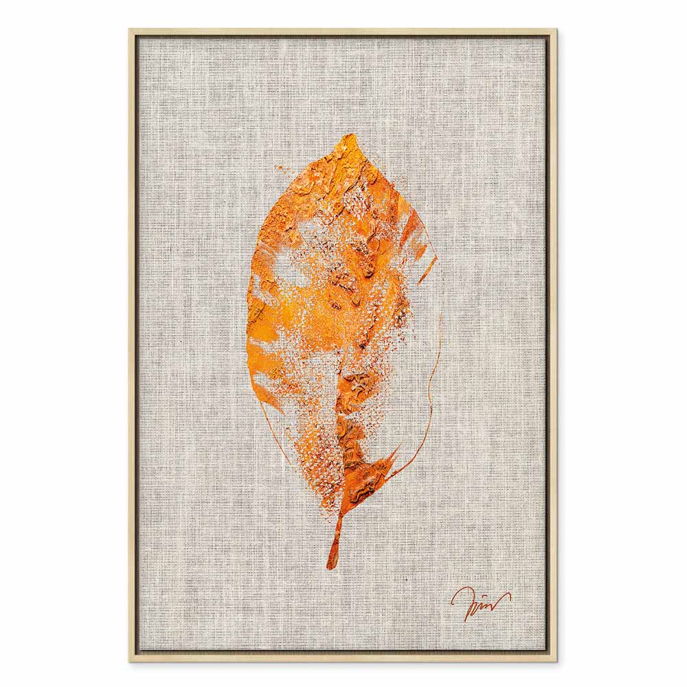Golden Flora Leaf Texture Canvas Print