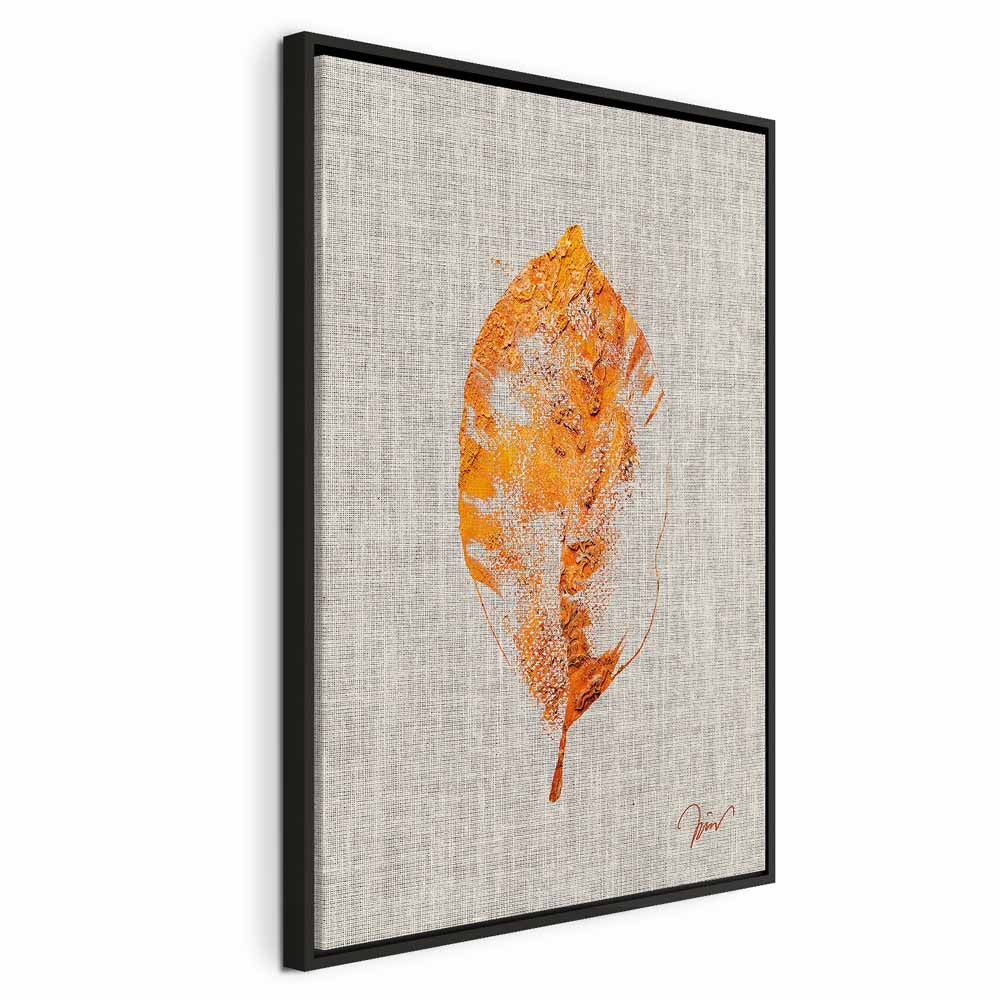 Golden Flora Leaf Texture Canvas Print