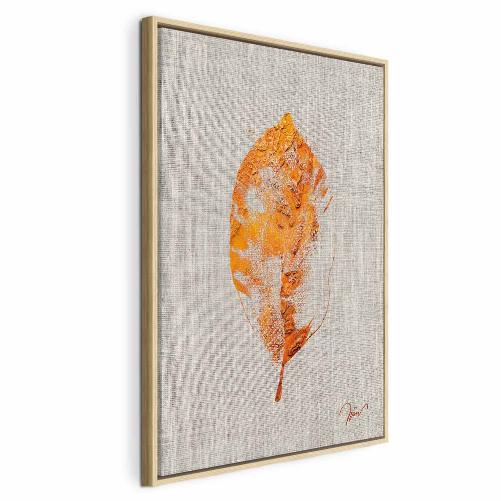 Golden Flora Leaf Texture Canvas Print