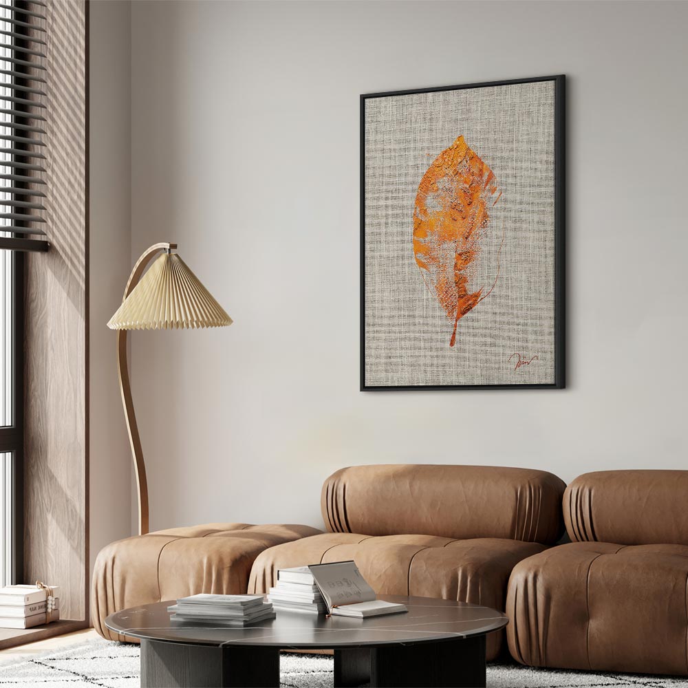 Golden Flora Leaf Texture Canvas Print