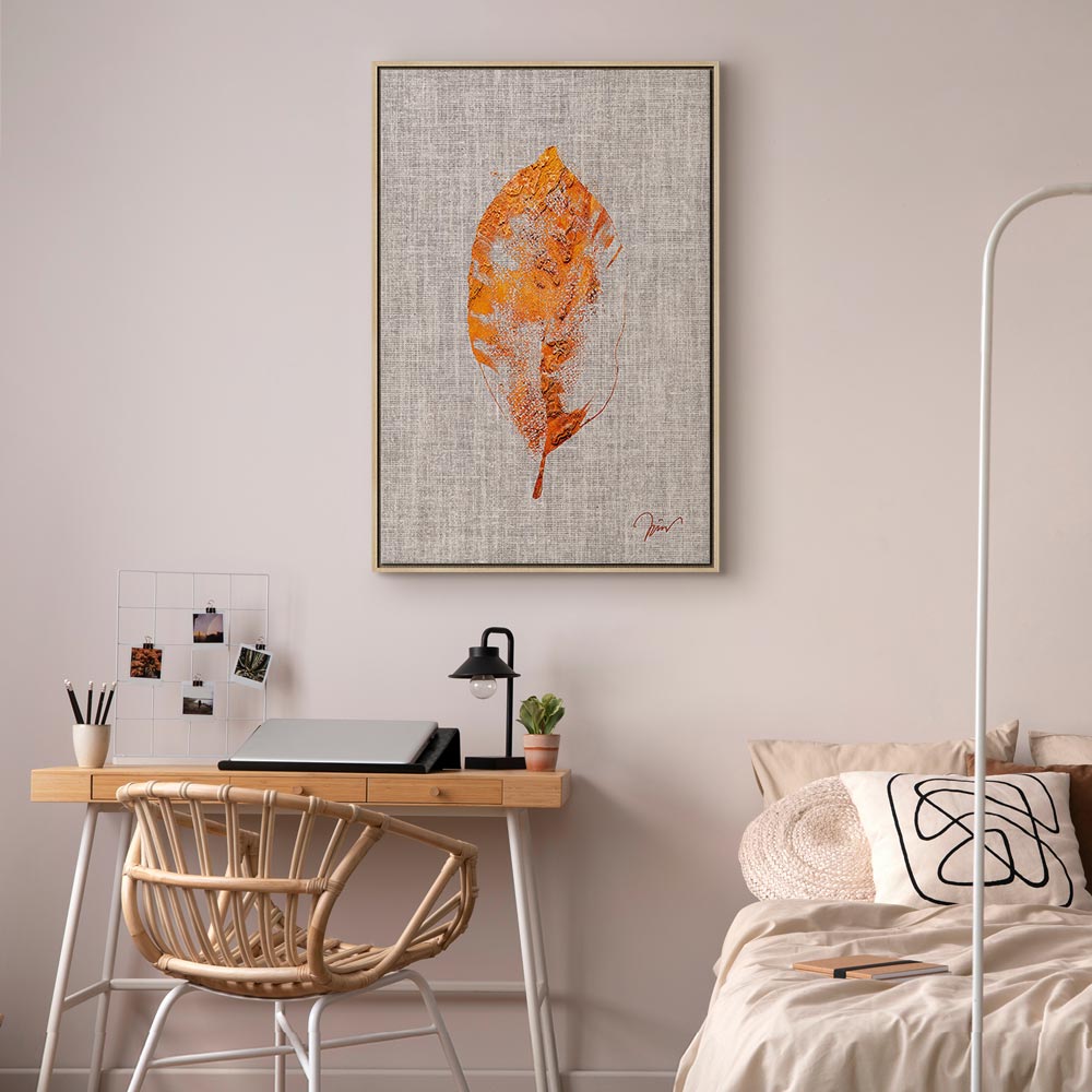 Golden Flora Leaf Texture Canvas Print
