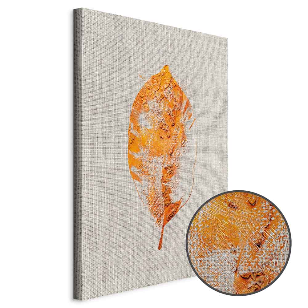 Golden Flora Leaf Texture Canvas Print