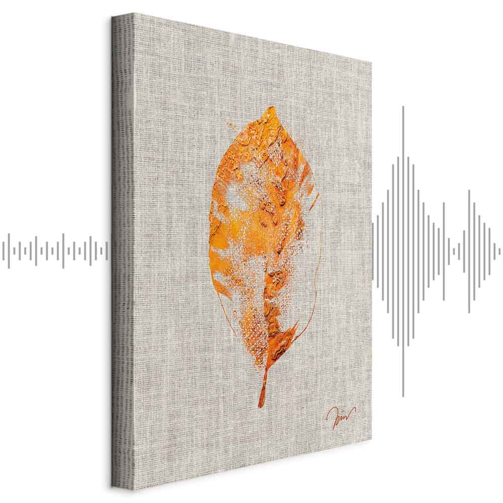 Golden Flora Leaf Texture Canvas Print
