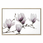 Painted Magnolia Flowers Wide Canvas Print
