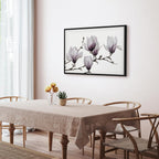 Painted Magnolia Flowers Wide Canvas Print