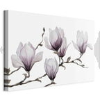 Painted Magnolia Flowers Wide Canvas Print