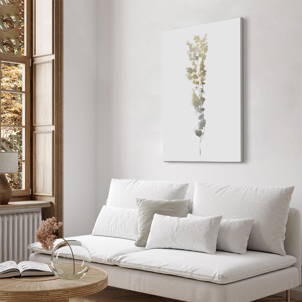 Golden Branch Abstract Canvas Print