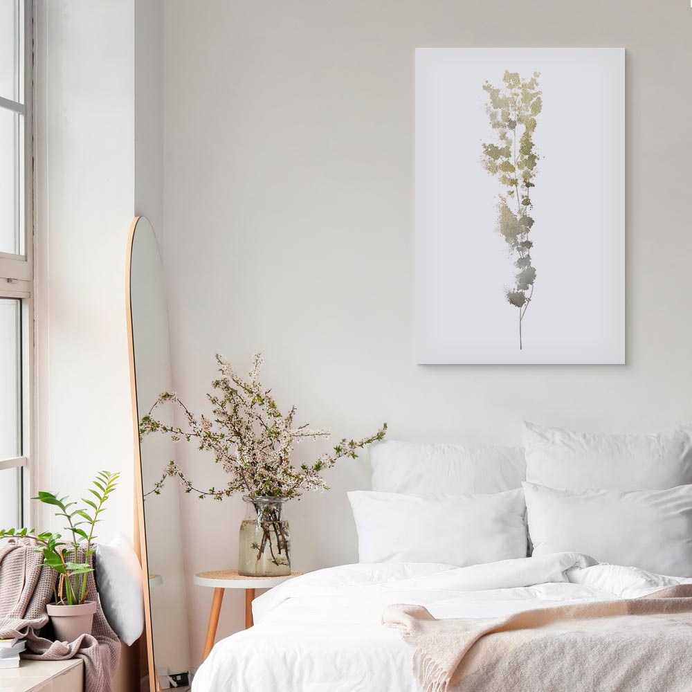 Golden Branch Abstract Canvas Print