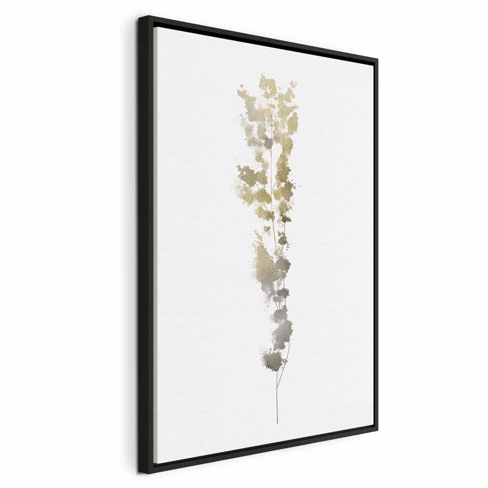 Golden Branch Abstract Canvas Print