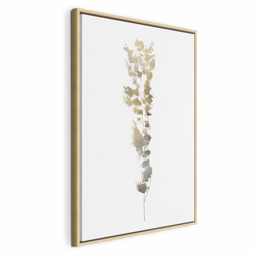 Golden Branch Abstract Canvas Print