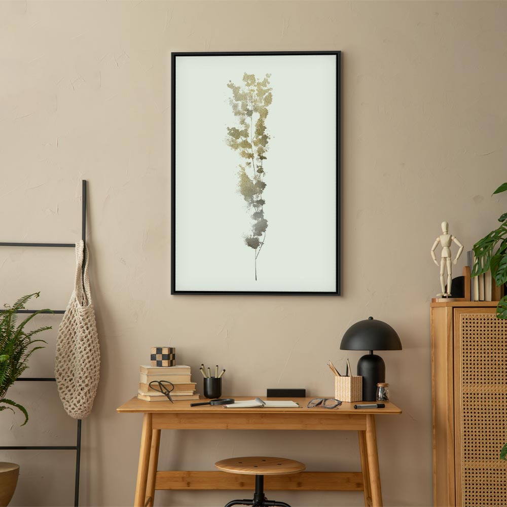 Golden Branch Abstract Canvas Print