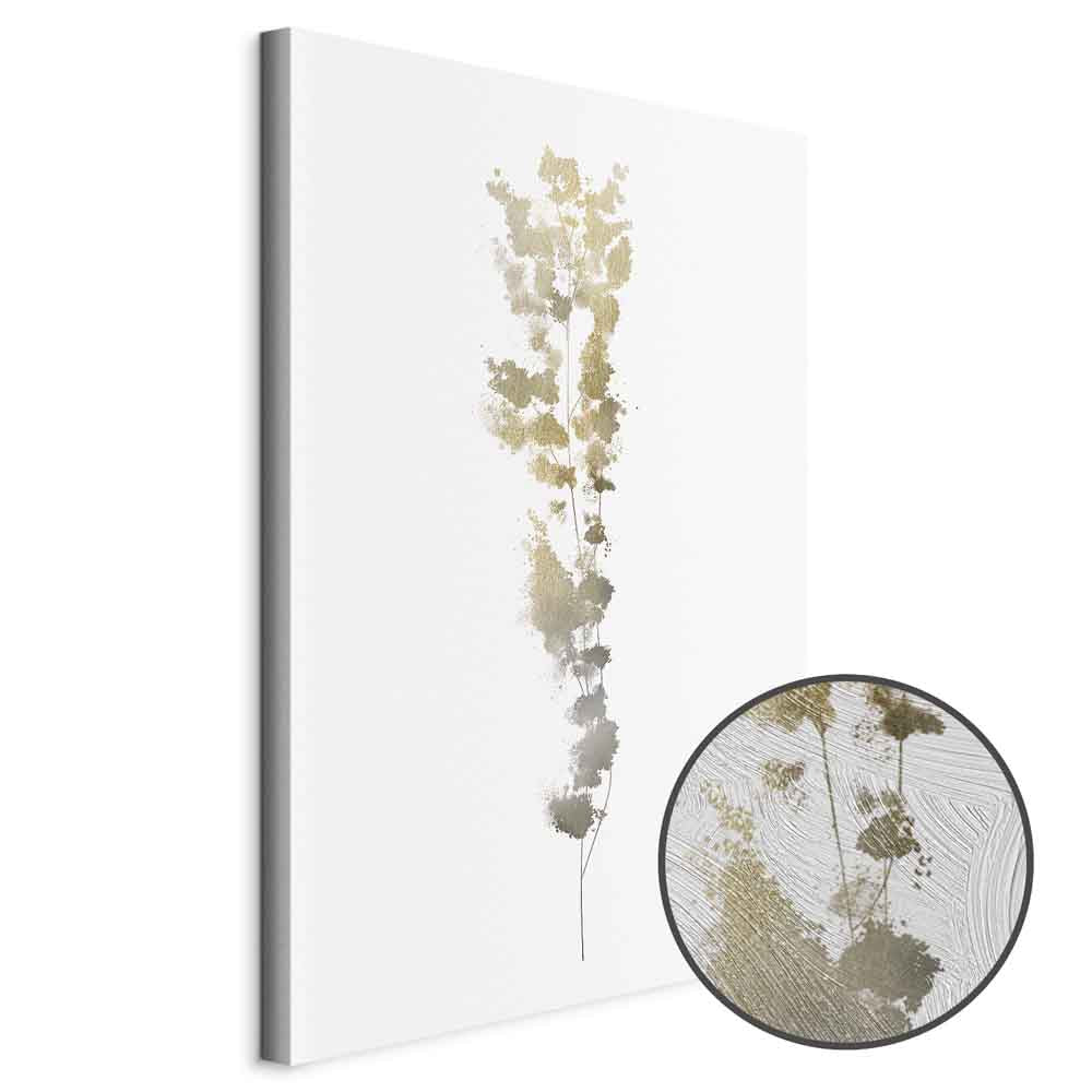 Golden Branch Abstract Canvas Print