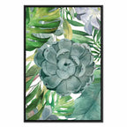 Tropical Flora Green Leaves Canvas Print