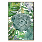 Tropical Flora Green Leaves Canvas Print