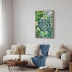 Tropical Flora Green Leaves Canvas Print