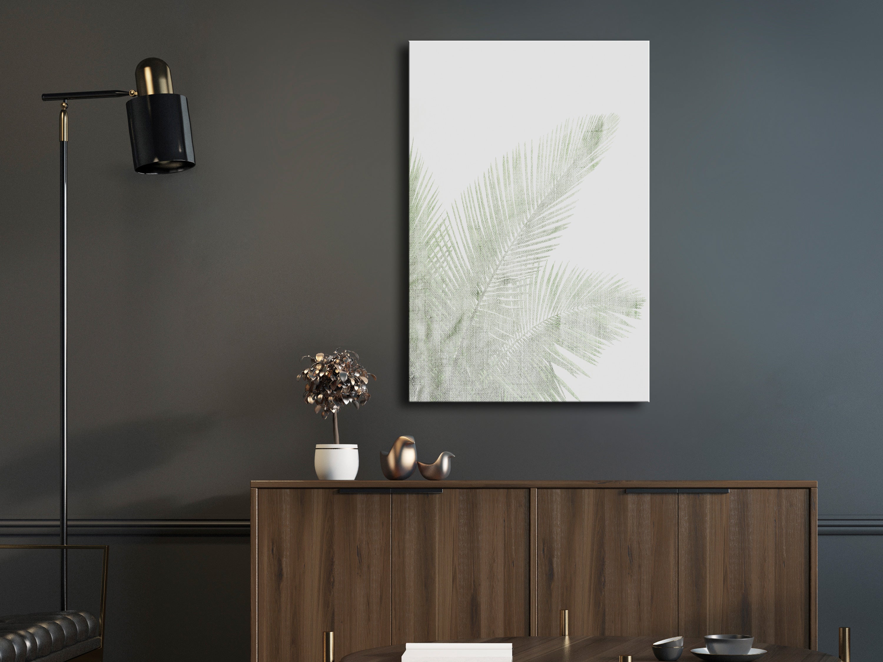 Canvas Print in Velvet Green Stunning Wall Art