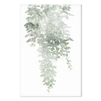 Green Cascade Leaves Vertical Canvas Print