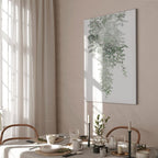 Green Cascade Leaves Vertical Canvas Print