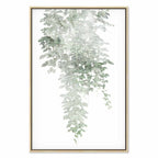 Green Cascade Leaves Vertical Canvas Print