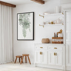 Green Cascade Leaves Vertical Canvas Print