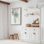 Green Cascade Leaves Vertical Canvas Print