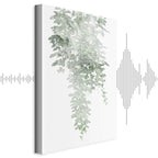 Green Cascade Leaves Vertical Canvas Print