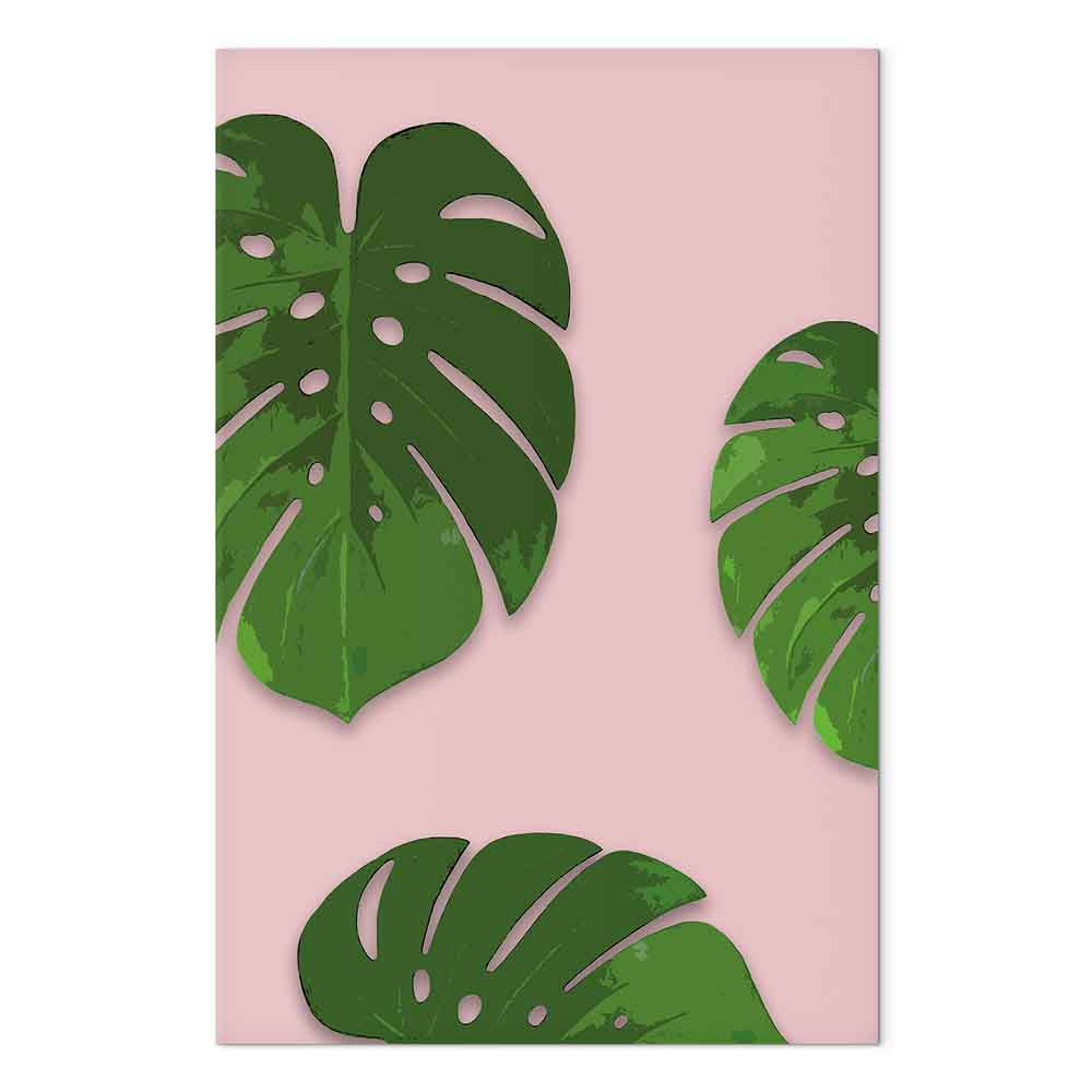 Tropical Leaf Fragment Vertical Canvas Print