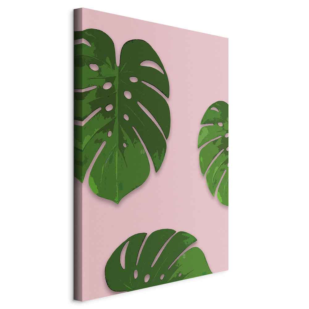 Tropical Leaf Fragment Vertical Canvas Print