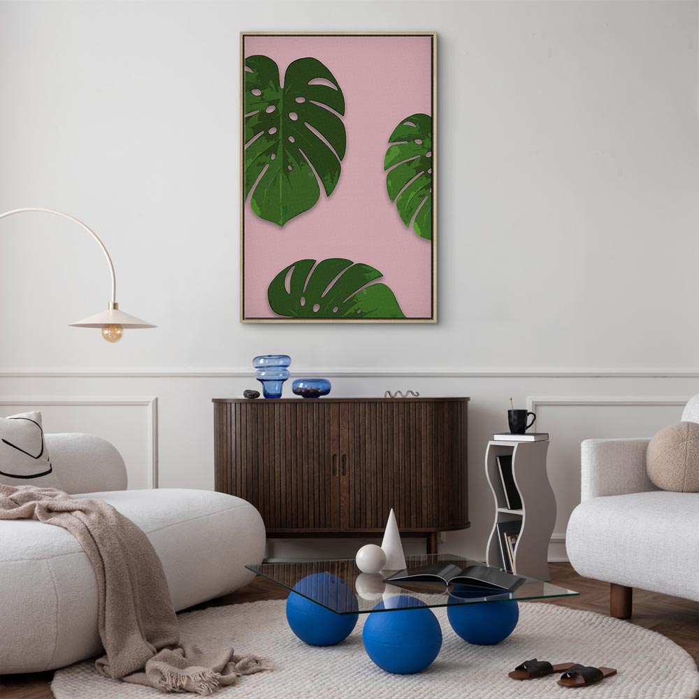 Tropical Leaf Fragment Vertical Canvas Print