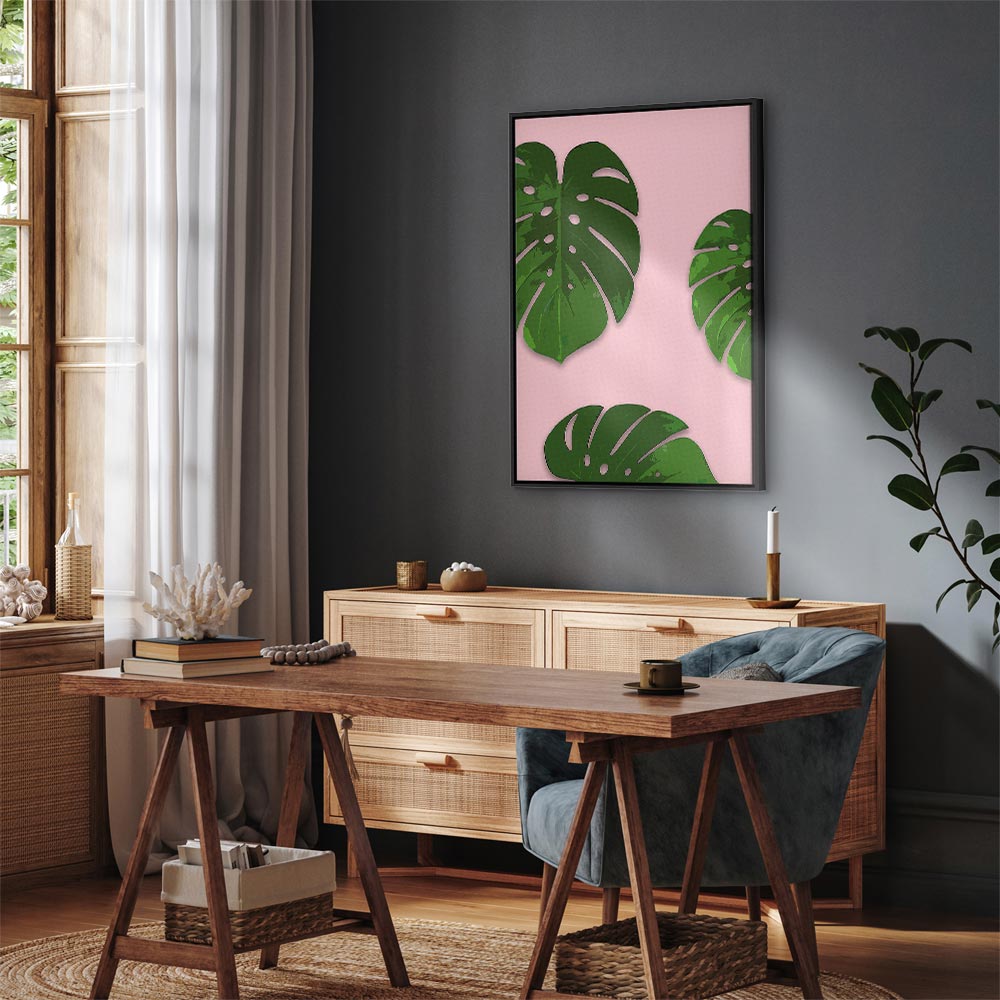 Tropical Leaf Fragment Vertical Canvas Print